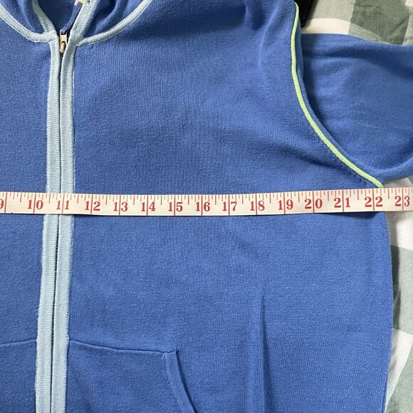 Zaket & Plover Wishes Come True Hoodie Womens L Blue Knit Full Zip Sweater - Picture 4 of 8